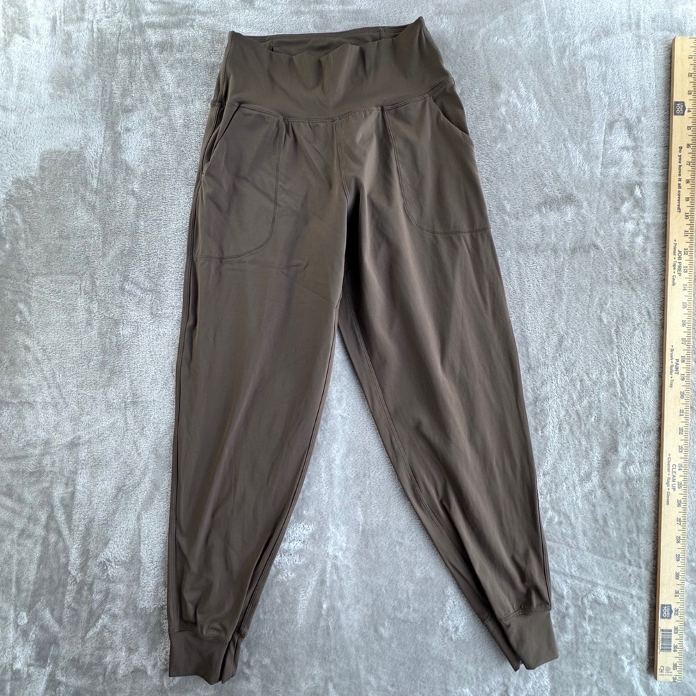 Oalka Womens High Waisted Joggers Dark Brown Athletic Yoga Pants Size M